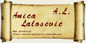 Anica Lalošević vizit kartica